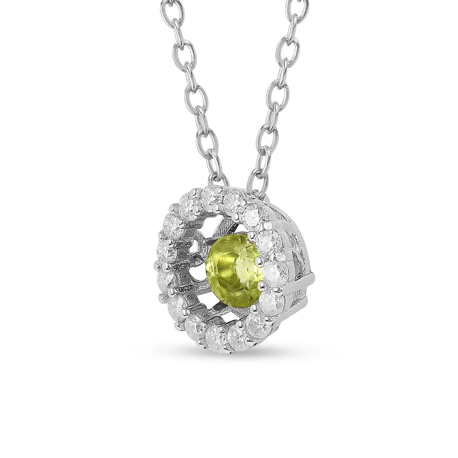 Natural Peridot Dancing Stone Necklace