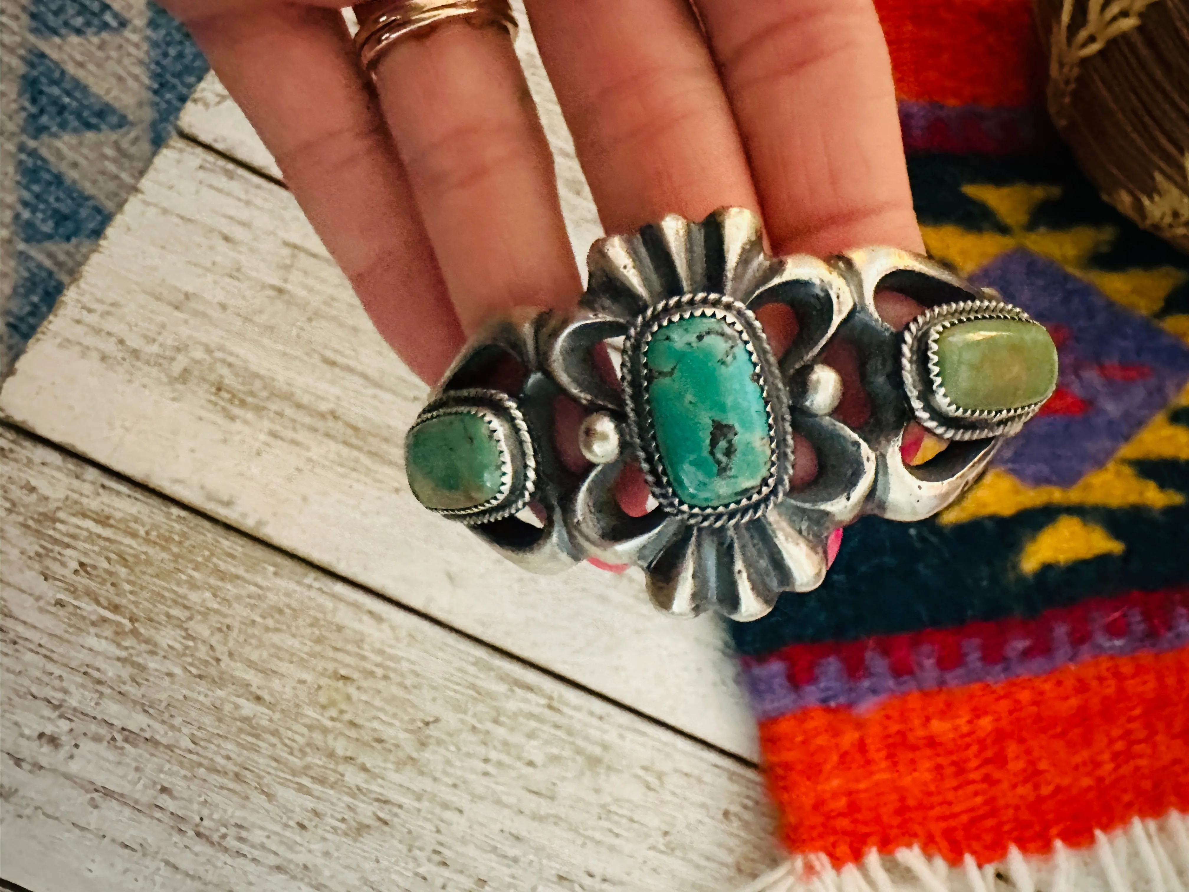 Navajo Royston Turquoise & Sterling Silver Cuff Bracelet