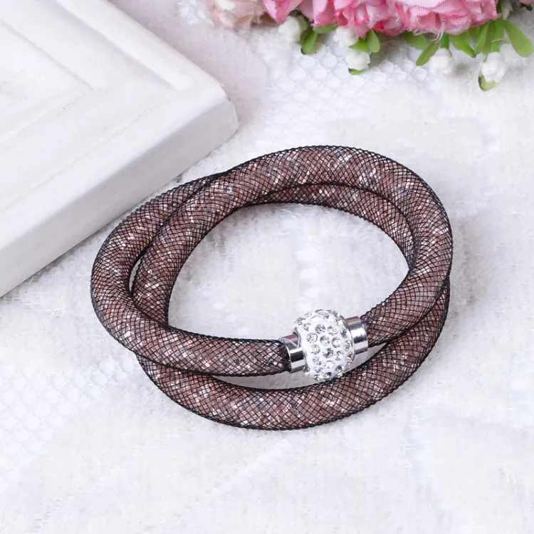 NEW Fashion Jewelry Handmade Stardust Crystal Rhinestone Bracelets Women Charm Bangle