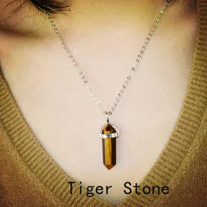 New Fashion jewelry Natural Quartz turquoise Agate Amethyst stone pendant necklace Women/Girl lover Valentine's Day gifts