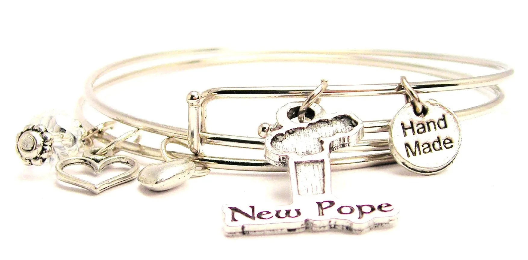 New Pope Smoke Stack Expandable Bangle Bracelet Set