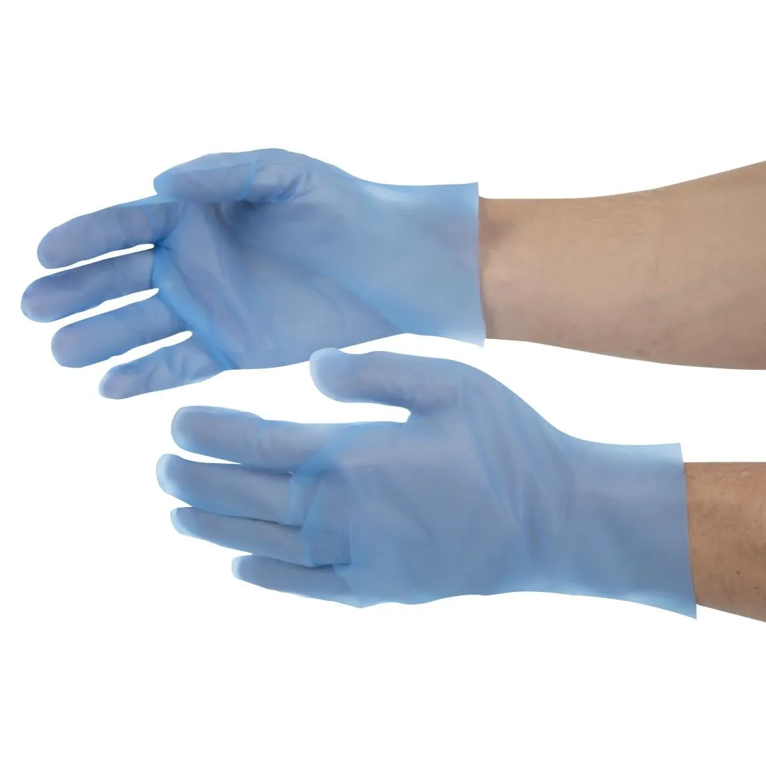 Nisbets Essentials Powder-Free TPE Gloves Blue L (Pack of 200) - FC488-L