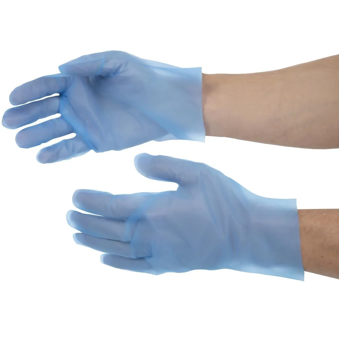 Nisbets Essentials Powder-Free TPE Gloves Blue L (Pack of 200) - FC488-L