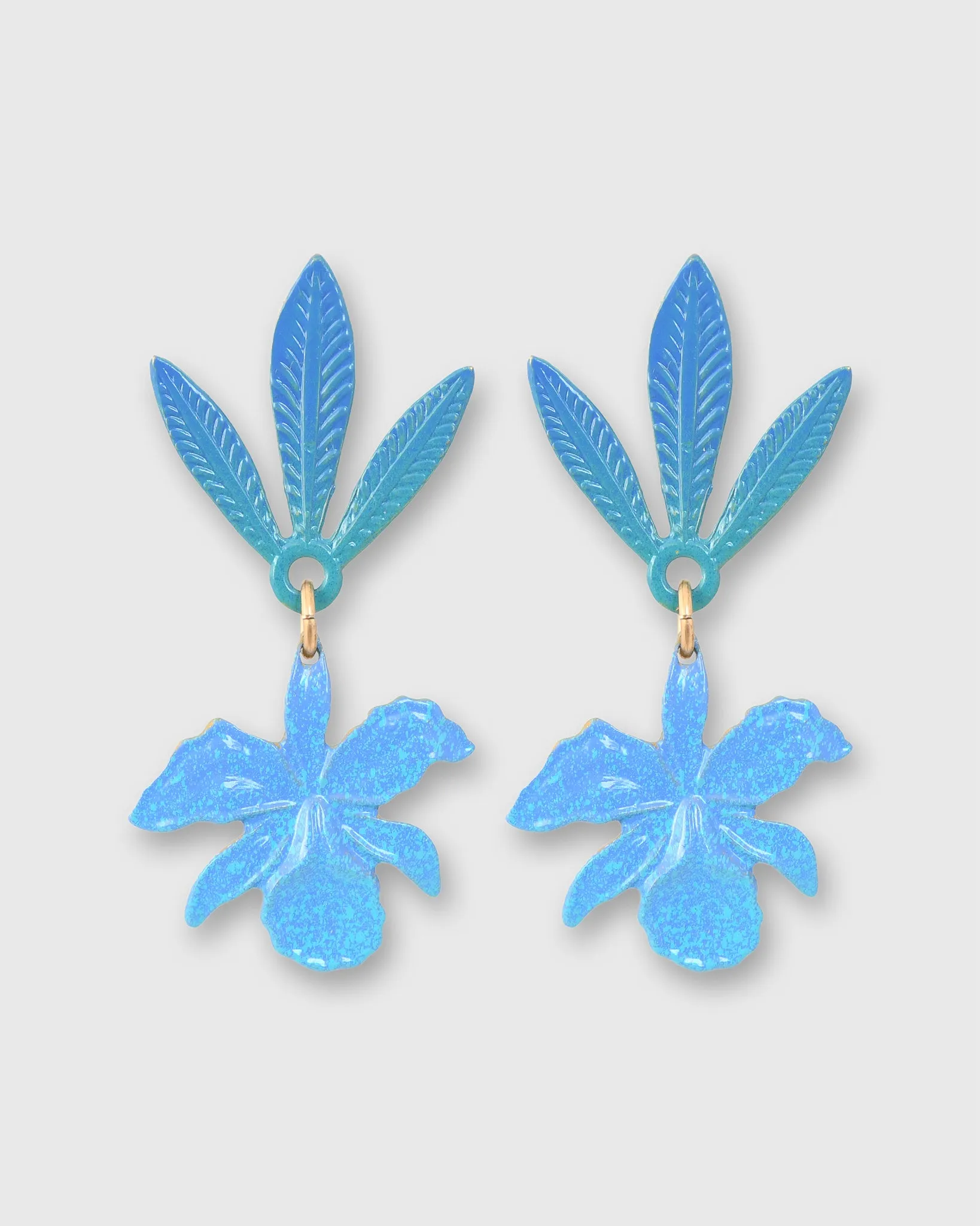 Ocean Orchid Earrings in Ocean