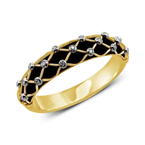 Onyx & Diamond Clamp on Bracelet