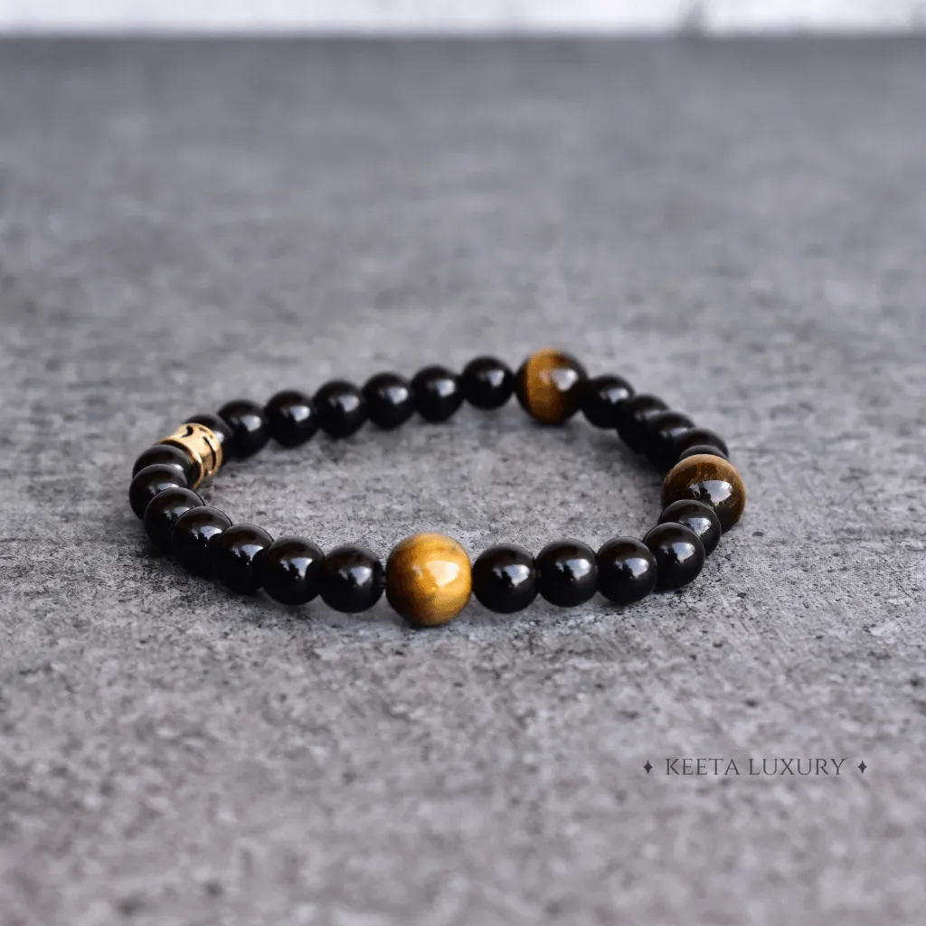 Onyx Panther - Black Onyx And Tiger Eye Bracelets