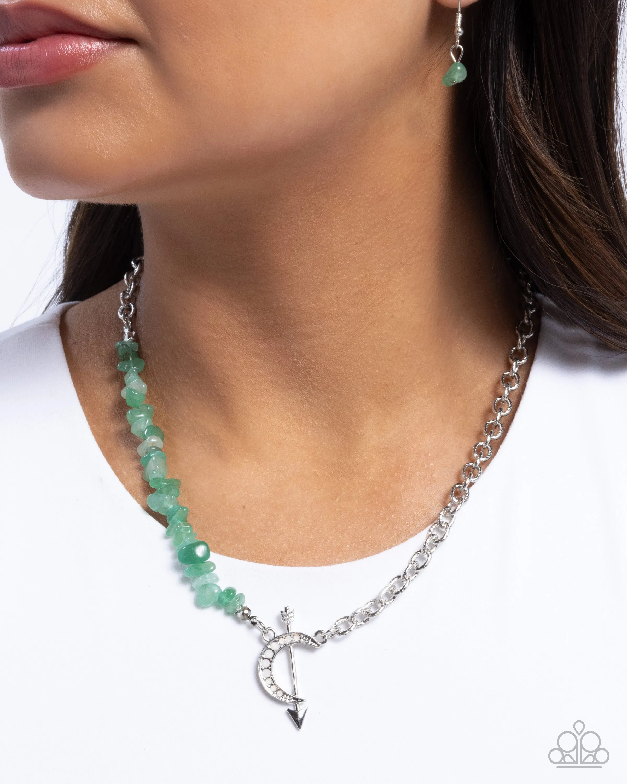 Open Door Jewelry - Chiseled Confidence - Green Necklace - Paparazzi Accessories