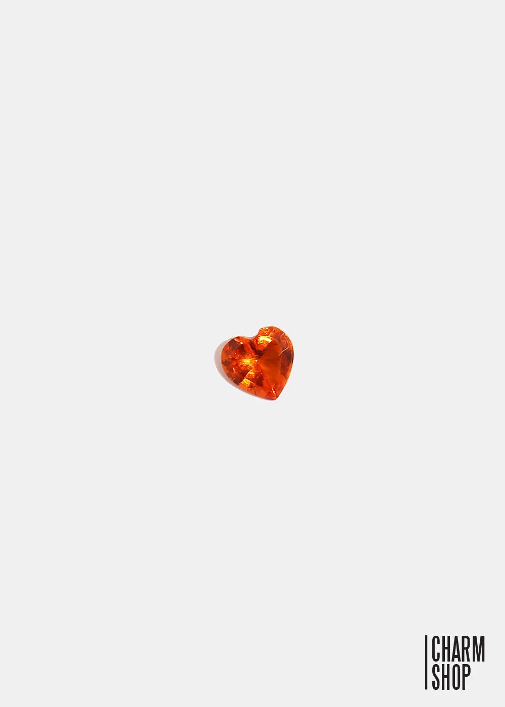 Orange Heart Locket Charm (2 Stones)