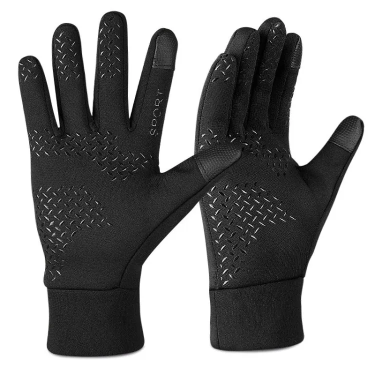 Outdoor Sports Velvet Anti-Slip Glove, Size: M(Black)