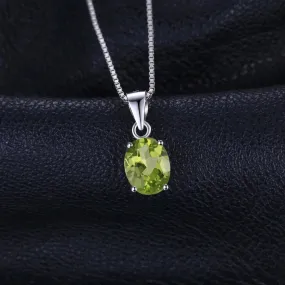 Oval Peridot Necklace, August Birthstone, 925 Sterling Silver, August Birthday, Genuine Gemstone, Peridot Pendant, Natural Peridot Stone