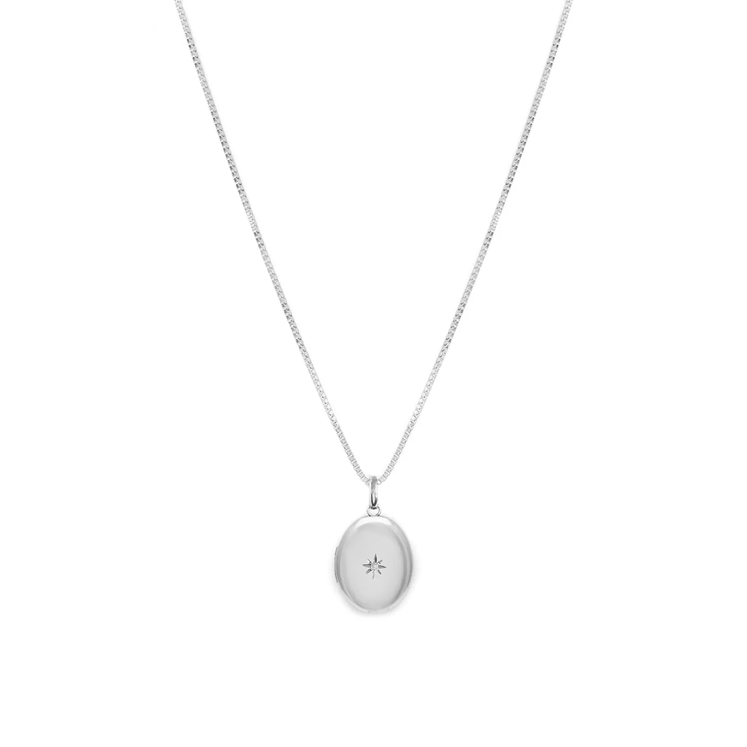 Oval Spark Locket | Diamond