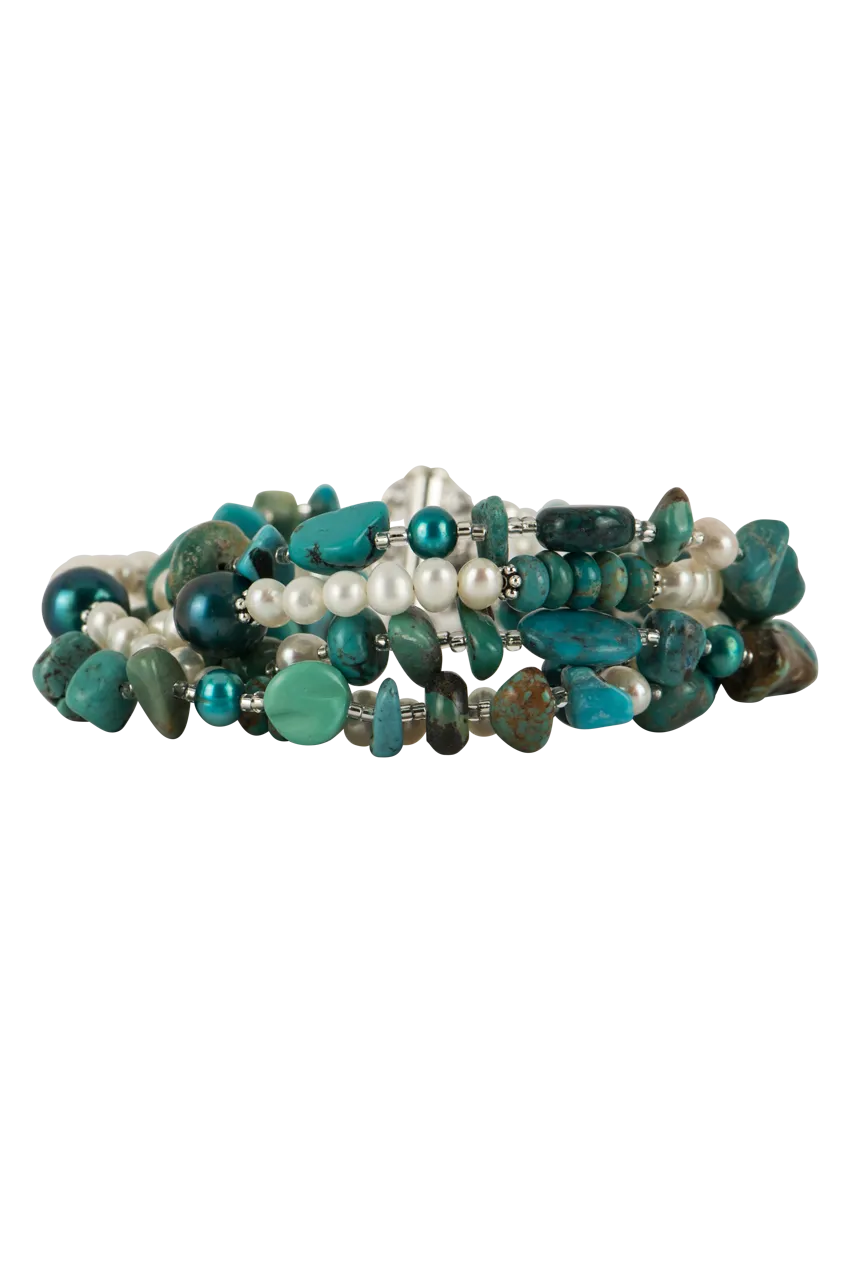 Paige Wallace Mixed Pearl & Turquoise Bracelet