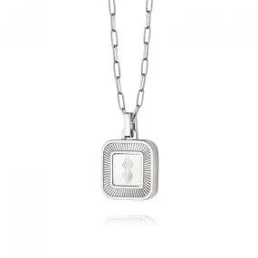 Palm Leaf Square Locket Sterling Silver Necklace LK02_SLV