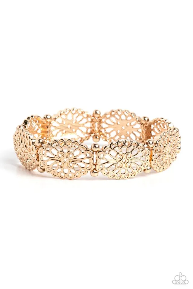 Paparazzi Bracelet ~ Curly Chic - Gold