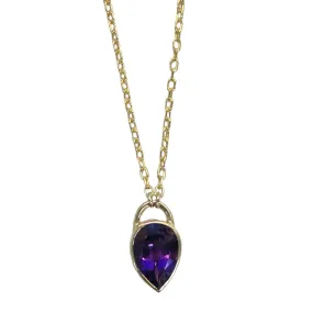 Pear Cut Amethyst Pendant Necklace