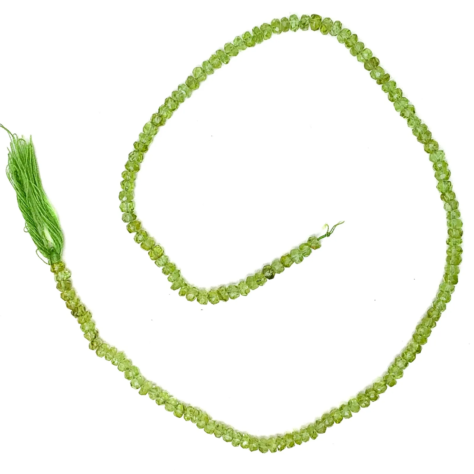 Peridot 4mm Faceted Rondelles Bead Strand