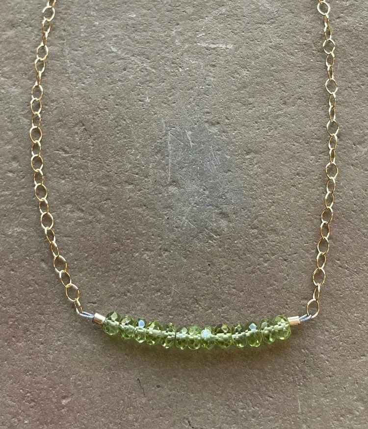 Peridot Bar Necklace