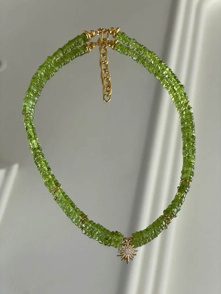 Peridot Compass Rose Necklace