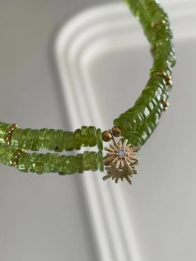 Peridot Compass Rose Necklace