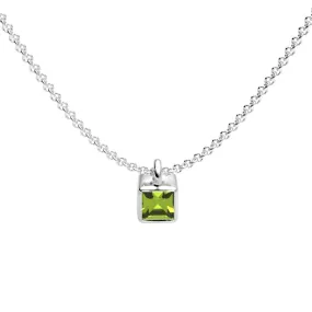 Peridot Cube Necklace