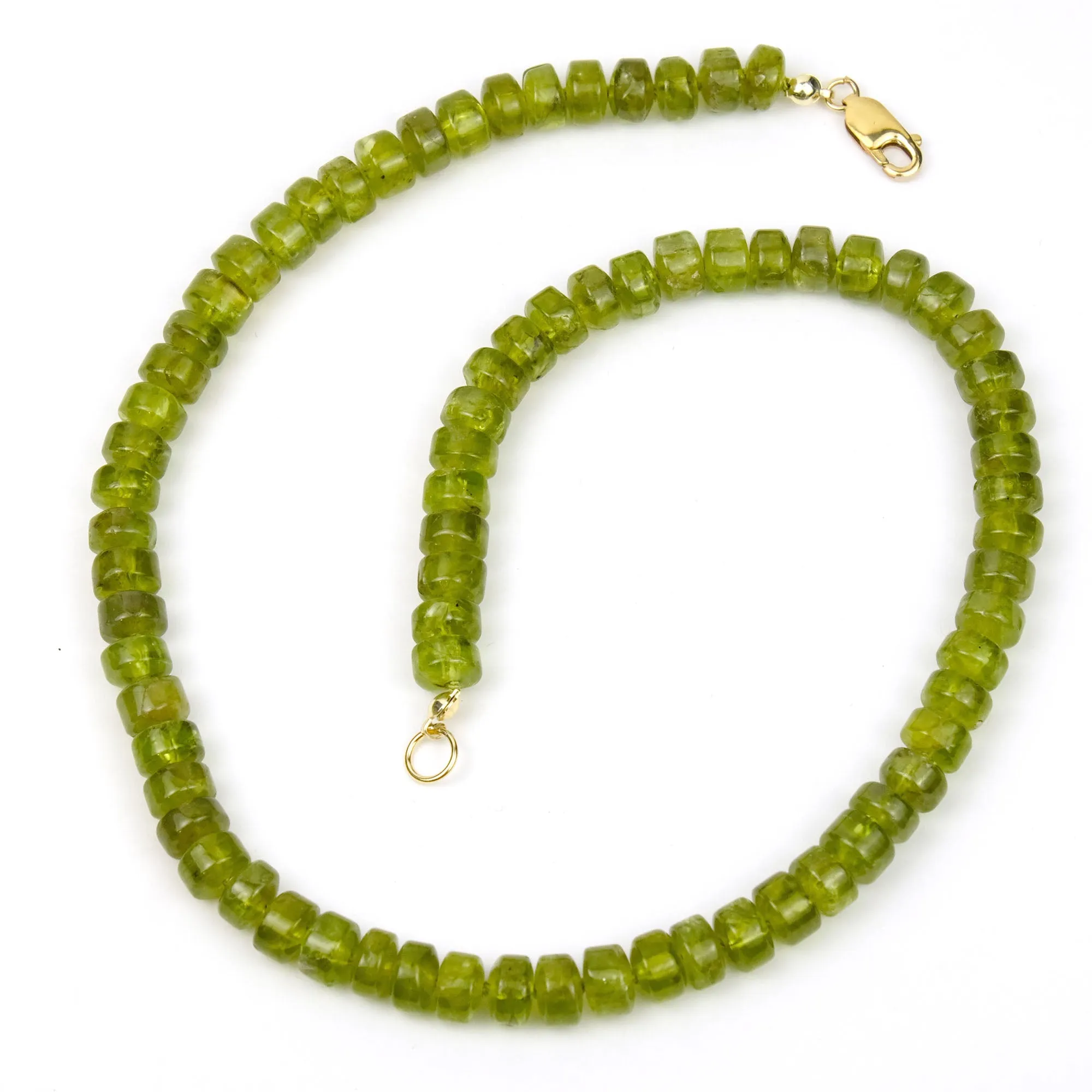 Peridot Necklace with Gold Filled Lobster Claw Clasp