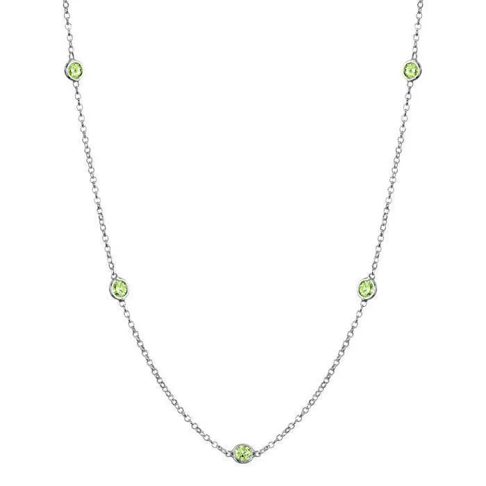 Peridots Station Necklace