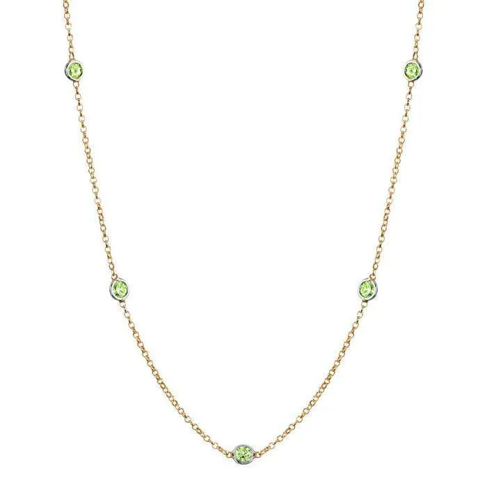 Peridots Station Necklace