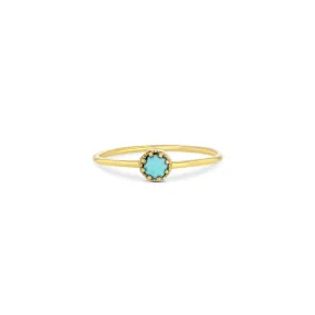 Petite Crown Bezel Turquoise Ring