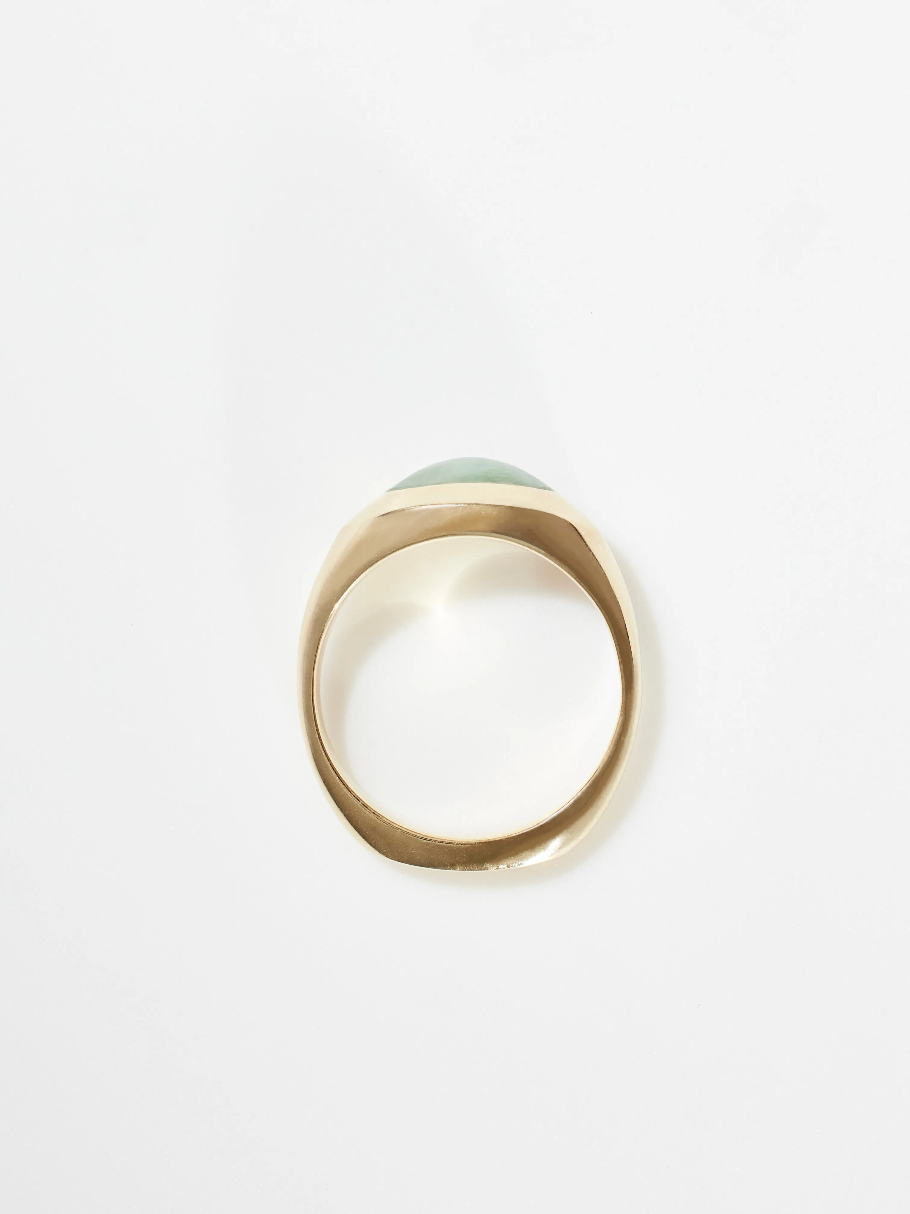 Pia No. 2 Ring with Jade in 10k, Size 7