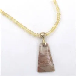 Picture Jasper and Citrine  Pendant Necklace