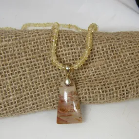 Picture Jasper and Citrine  Pendant Necklace