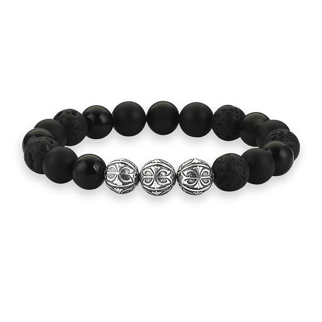 Premium Apex Beaded Bracelet - Mixed Black