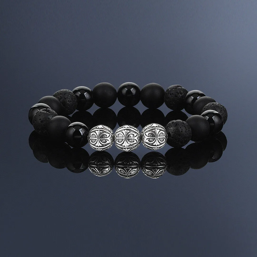 Premium Apex Beaded Bracelet - Mixed Black