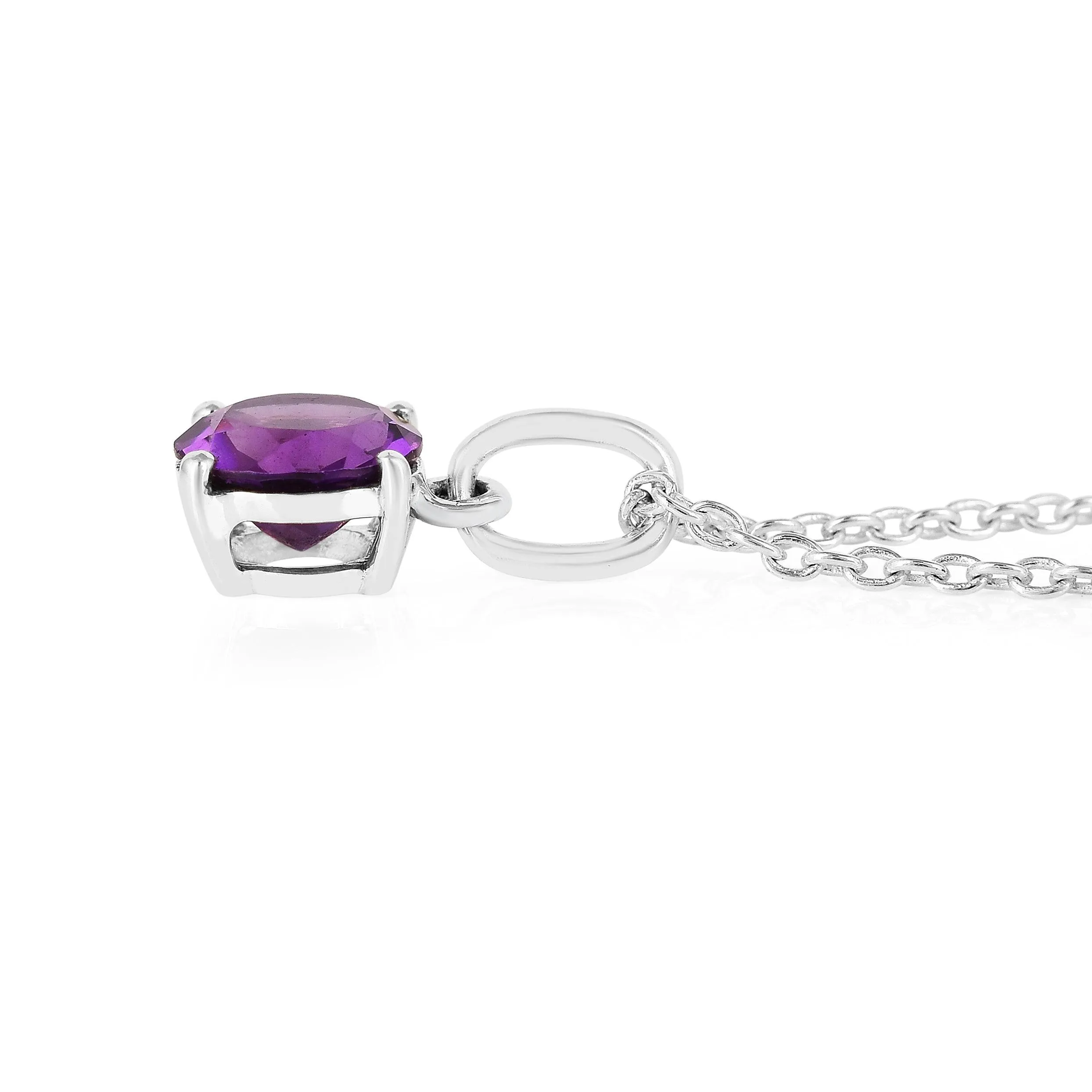 Purple Amethyst Solitaire Necklace