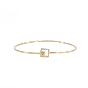 Pyramid & Diamond Bangle Bracelet