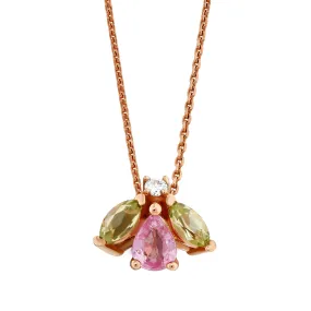 QUEEN BEE MAYA PINK SAPPHIRE PERIDOT NECKLACE