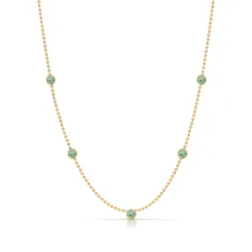 Quintet Birthstone Layering Necklace - Yellow Gold