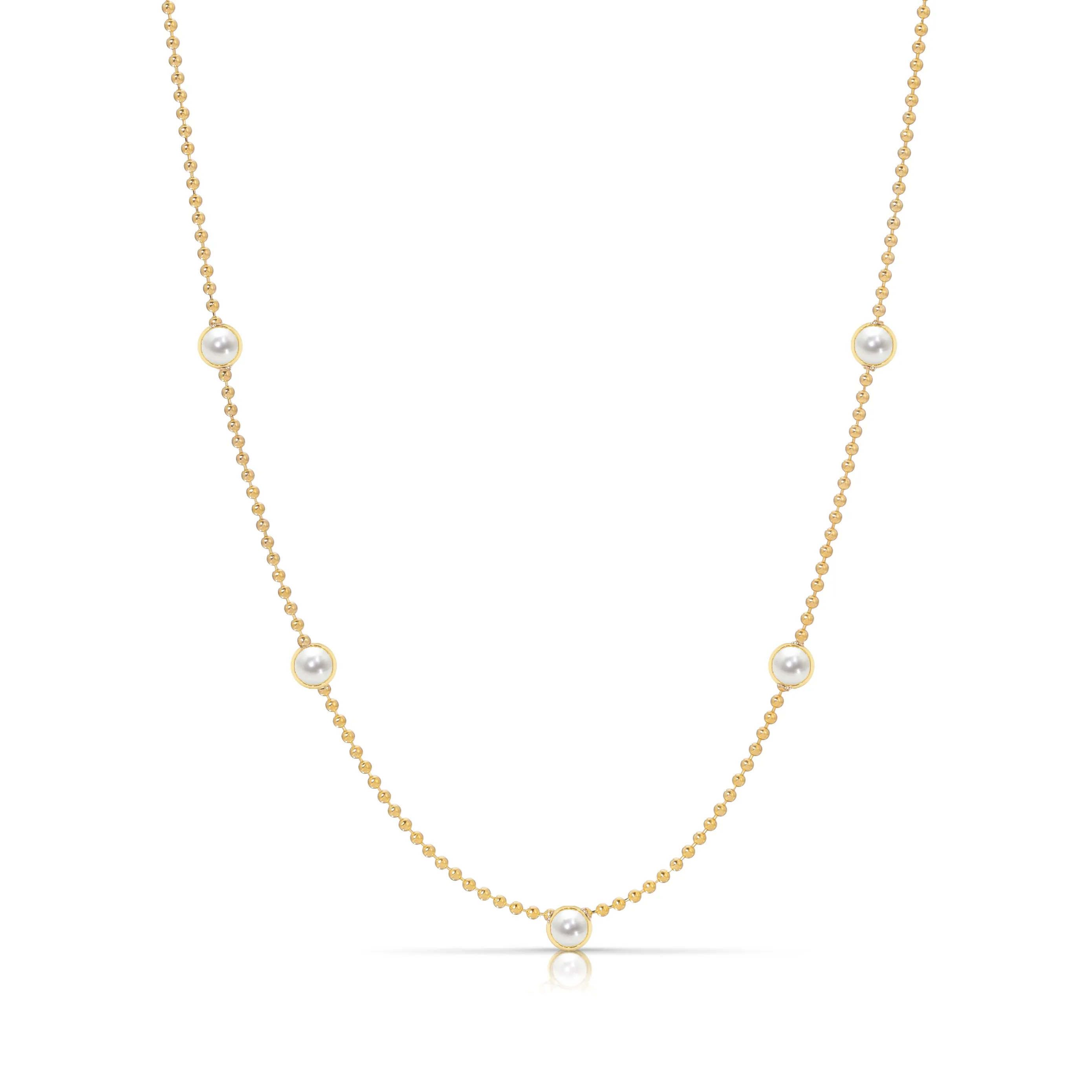 Quintet Birthstone Layering Necklace - Yellow Gold