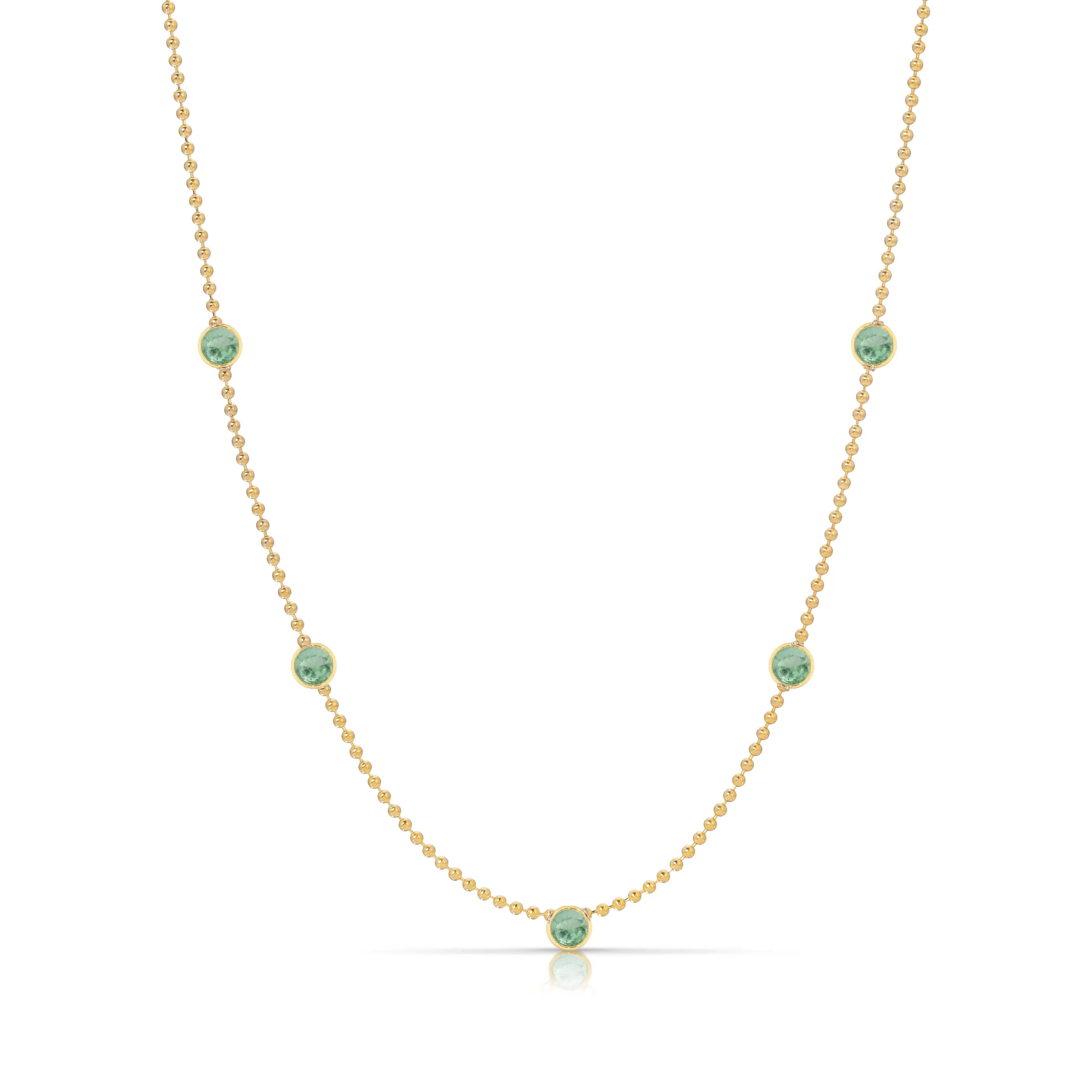 Quintet Birthstone Layering Necklace - Yellow Gold