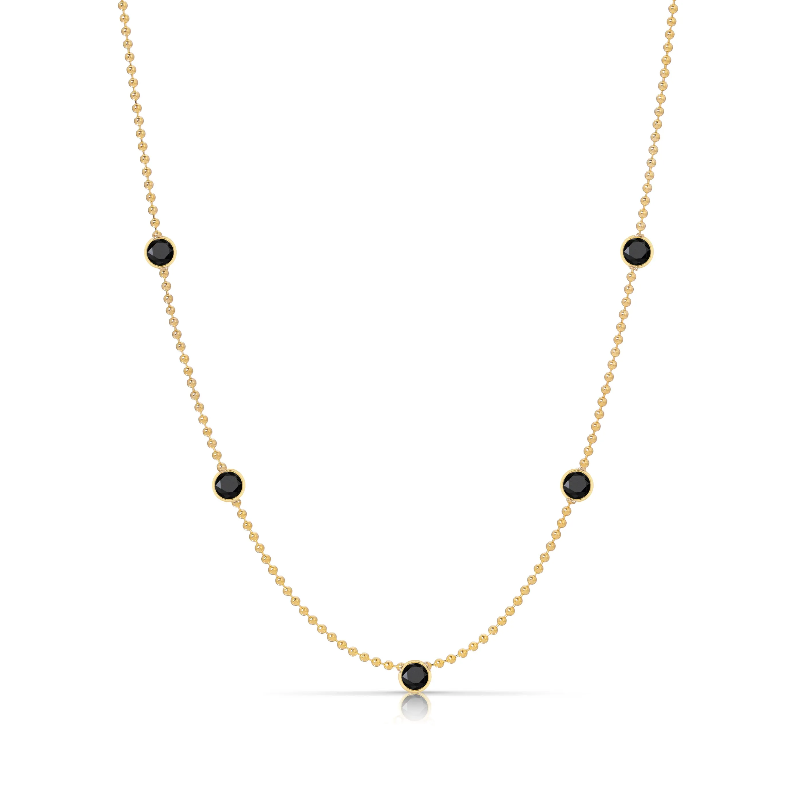 Quintet Birthstone Layering Necklace - Yellow Gold