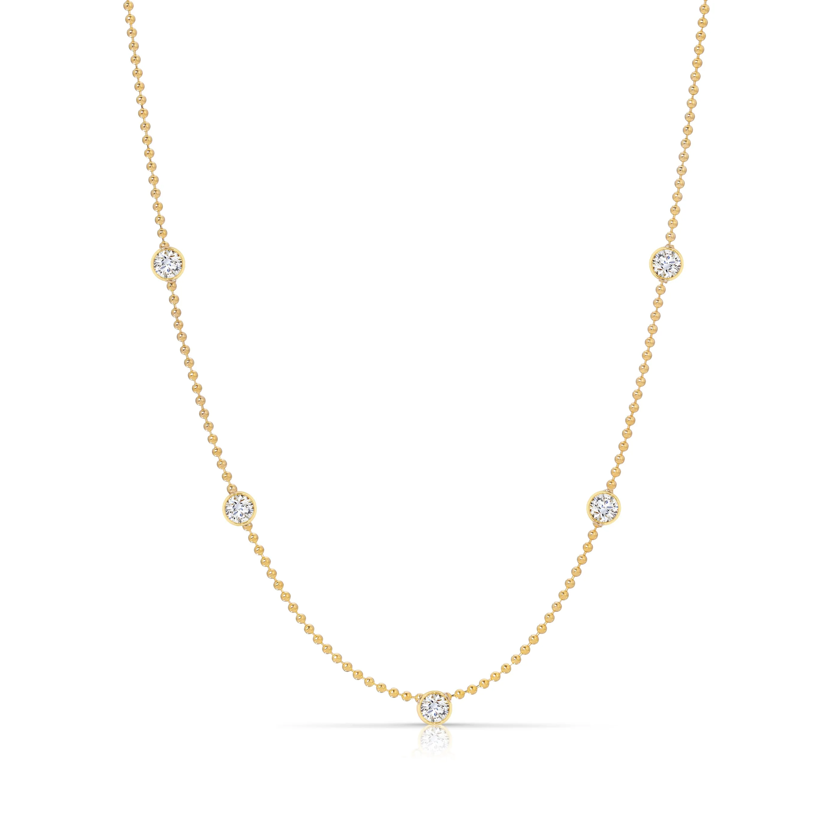 Quintet Birthstone Layering Necklace - Yellow Gold