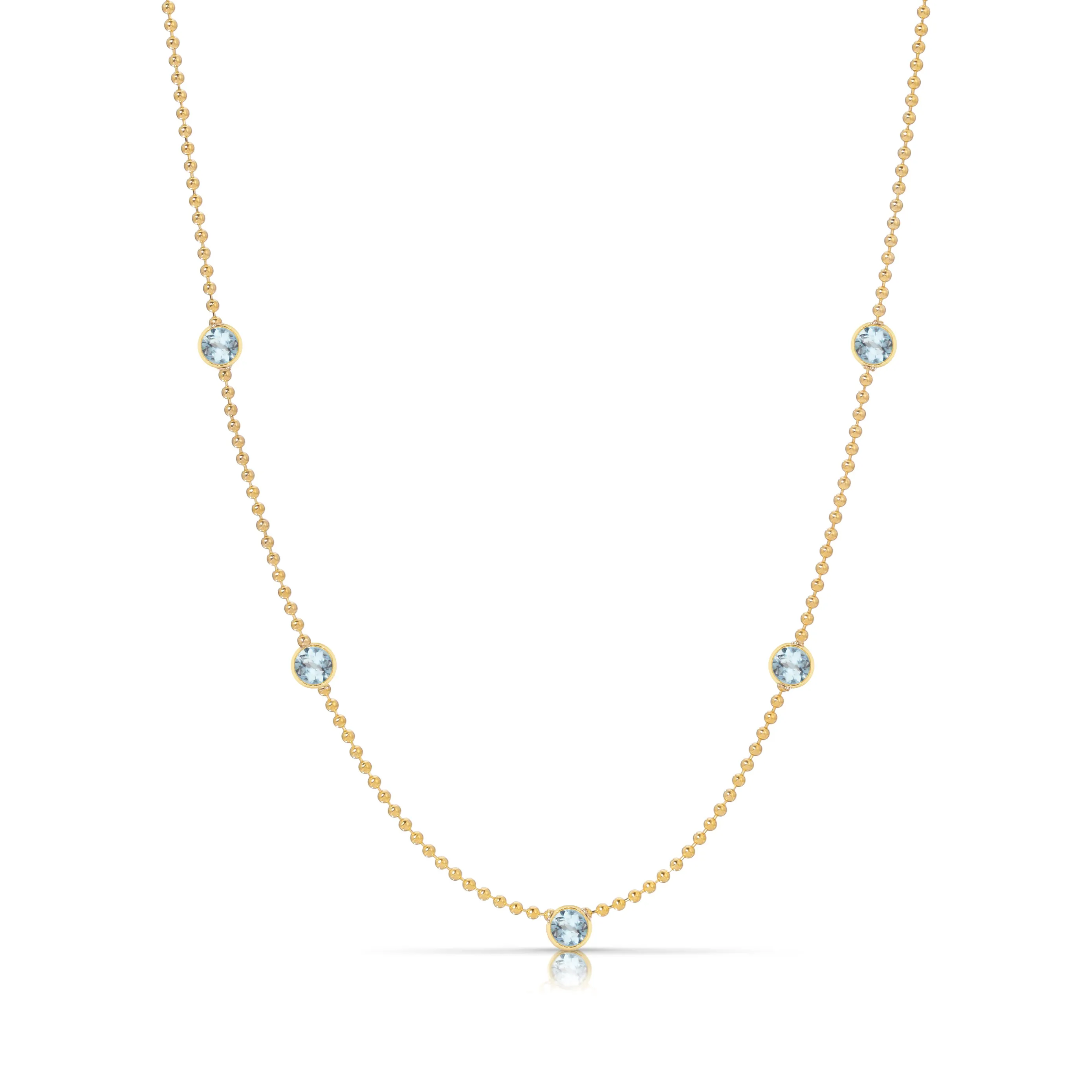 Quintet Birthstone Layering Necklace - Yellow Gold