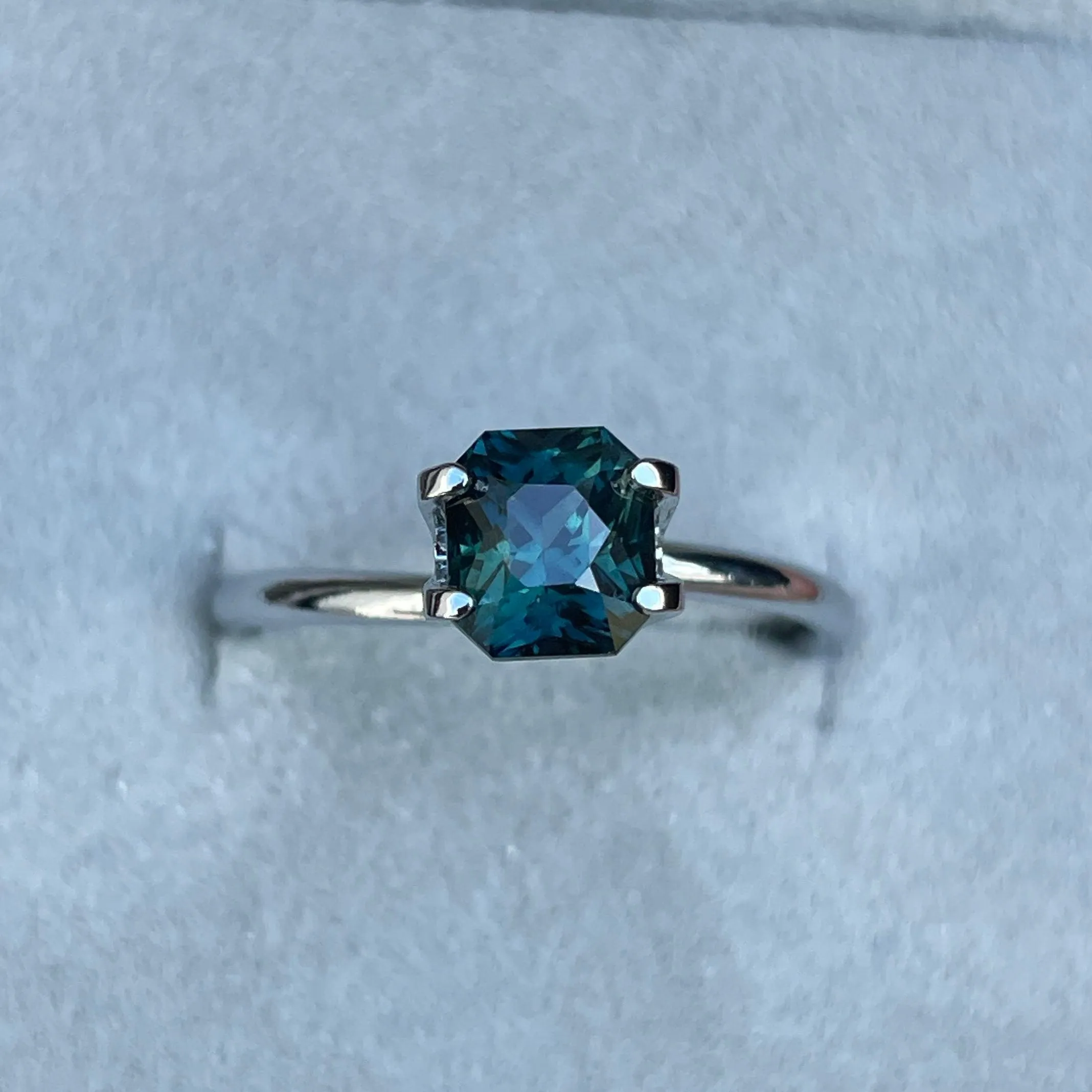 Radiant Cut Teal Sapphire Loose Gemstone 1.64 crt