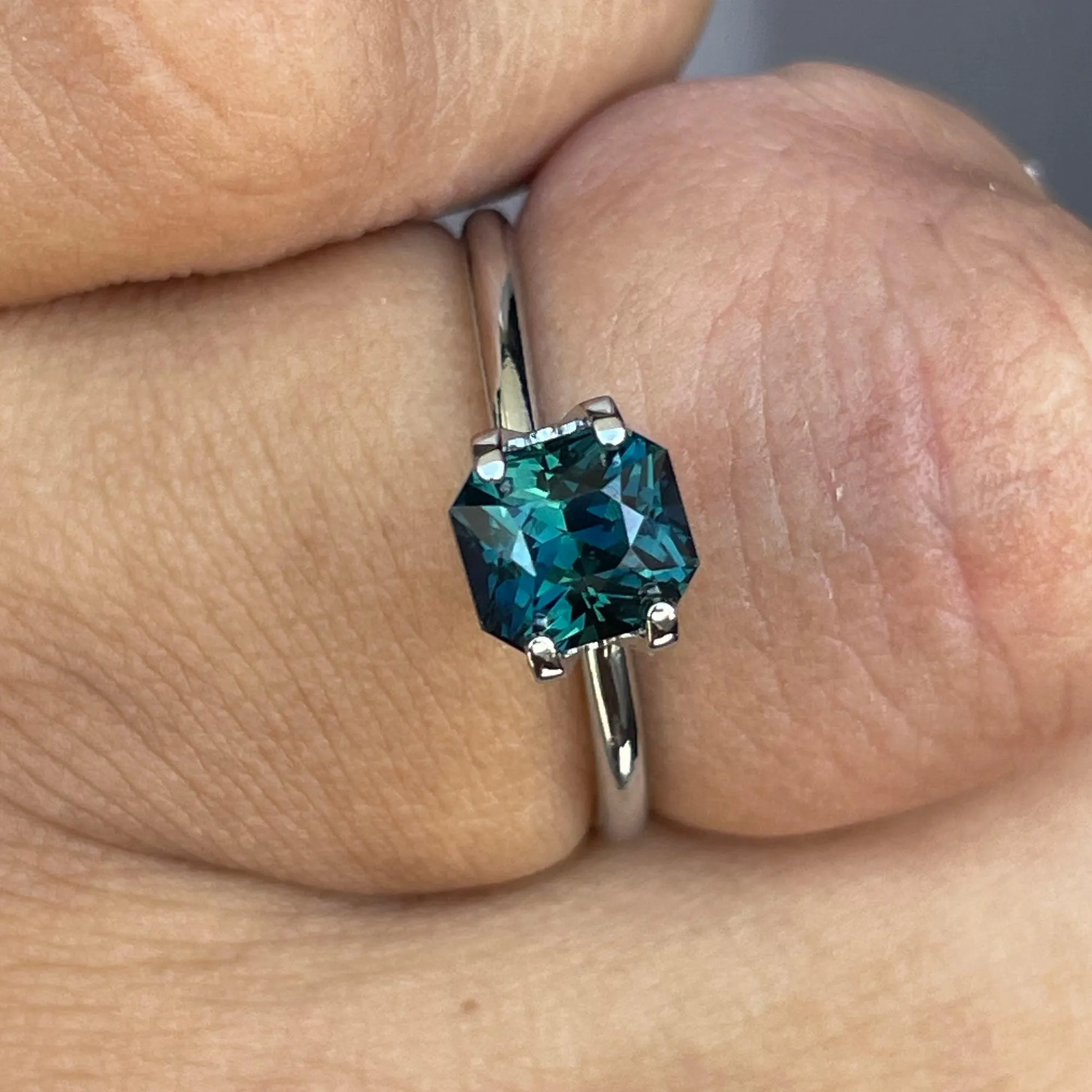 Radiant Cut Teal Sapphire Loose Gemstone 1.64 crt