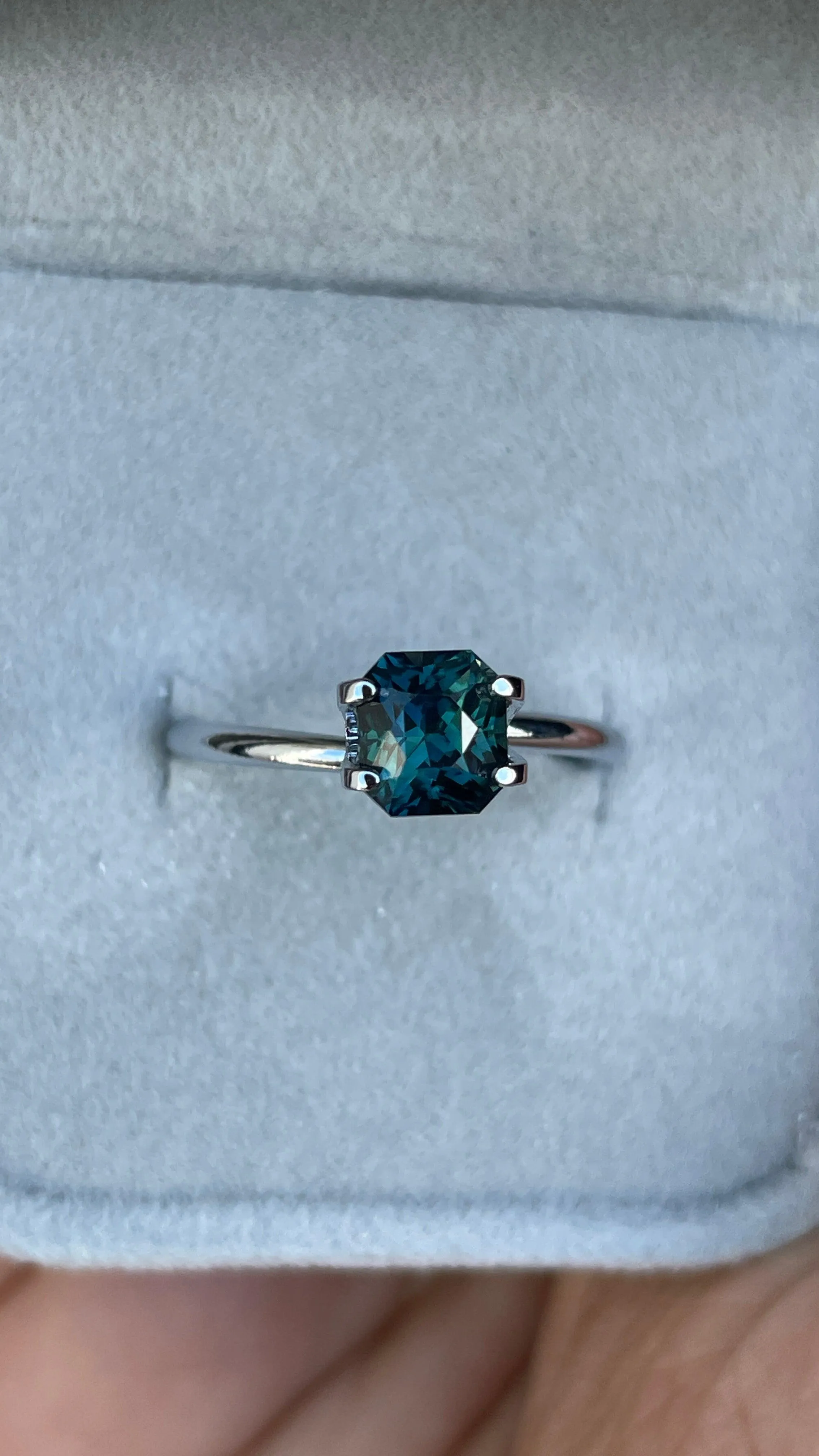 Radiant Cut Teal Sapphire Loose Gemstone 1.64 crt