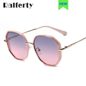 Ralferty Oversized Polygon Women's Sunglasses Big