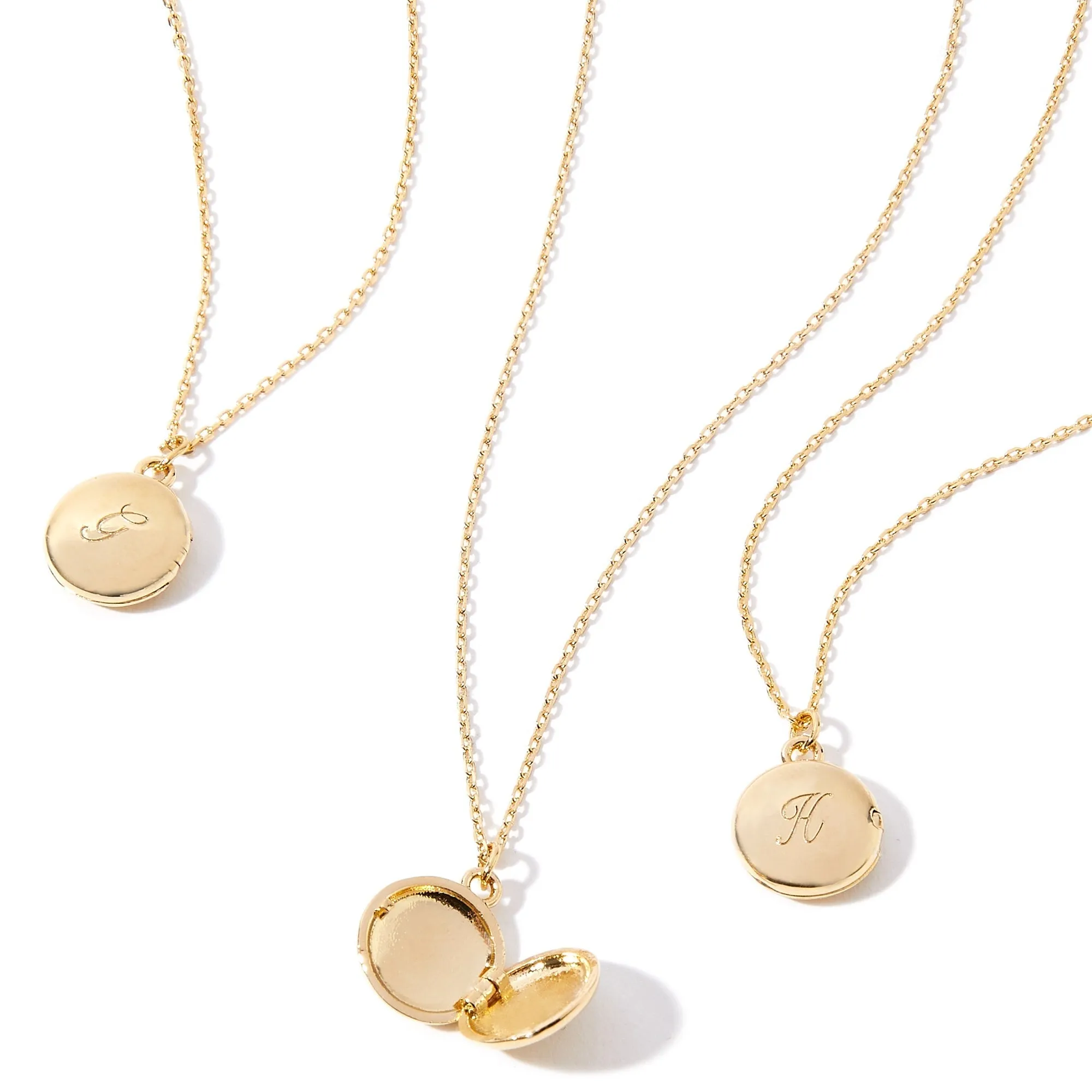 Real Gold Plated Initial Necklace Locket T For Women By Accessorize London