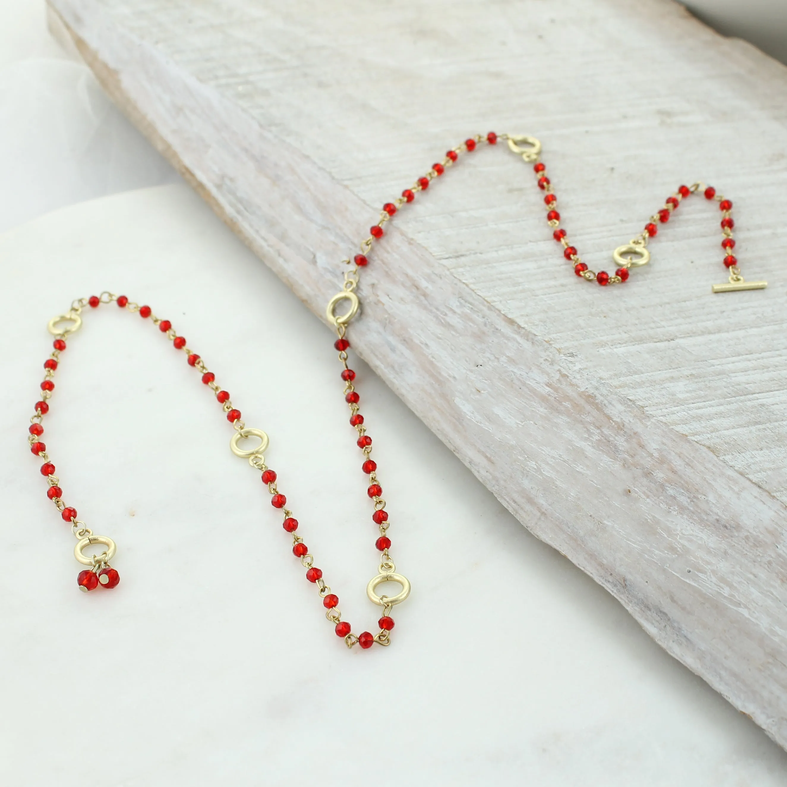 Red & Gold Gameday Beaded Necklace/Bracelet