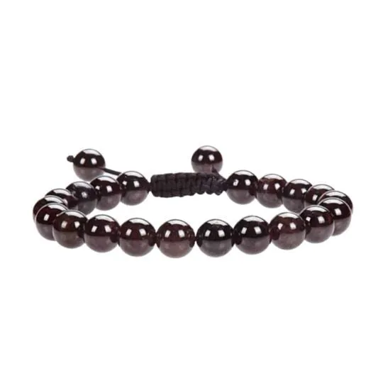 Red Garnet Adjustable Rope Bracelet | Real Stone for Passion & Energy