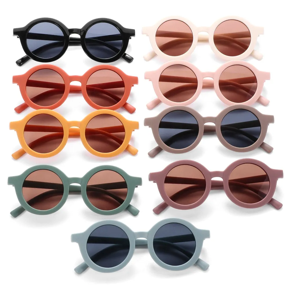 Retro Round Frame Kids Sunglasses UV 400 Protection Eyewear for Children Sun Glasses Girls Boys Outdoor Beach Protection